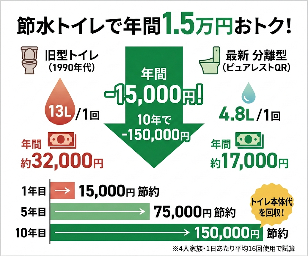 分離型トイレの節水性能