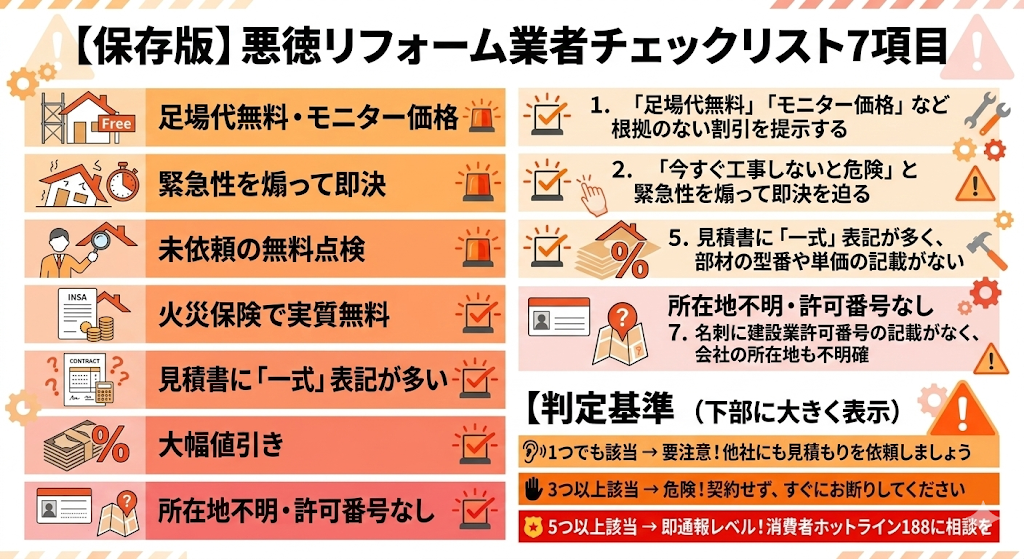 「悪徳業者チェックリスト」