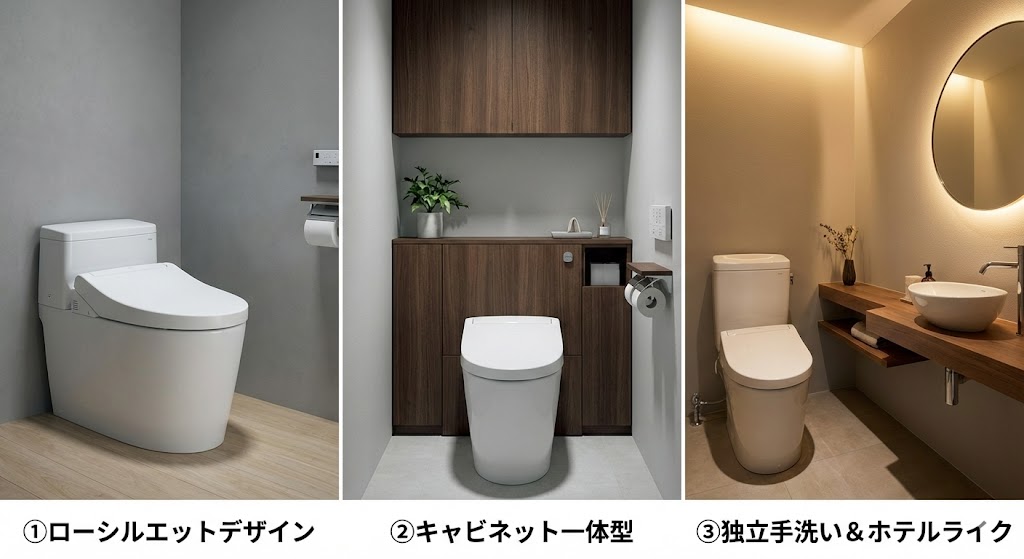 タンクありトイレをおしゃれに見せる3つの型【最重要】